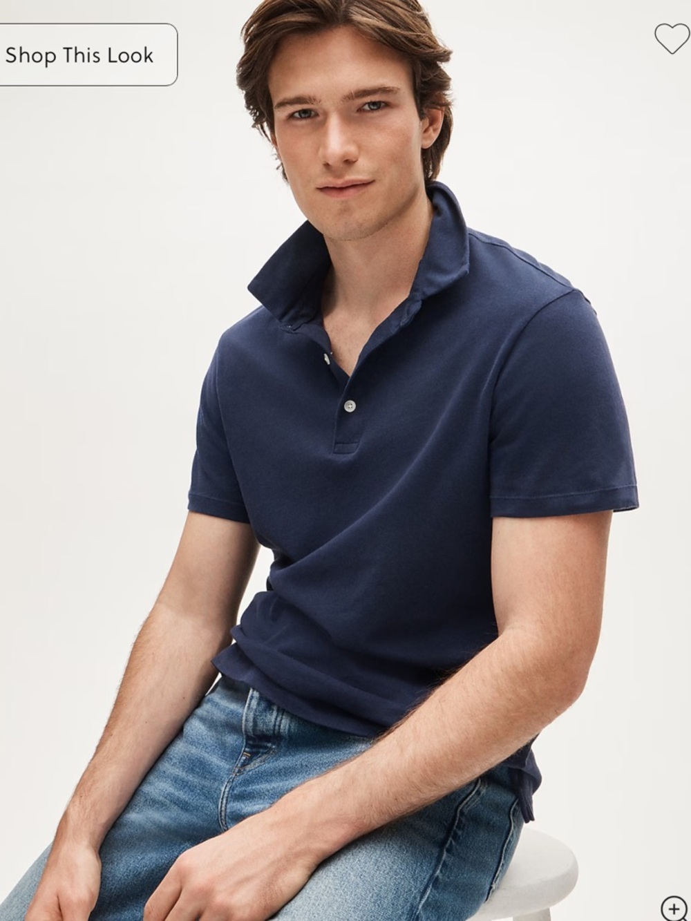 J Crew Classic sueded cotton polo shirt